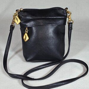 Rosetti Black Leather Mini Hobo Crossbody — Clean & Chic! 🖤